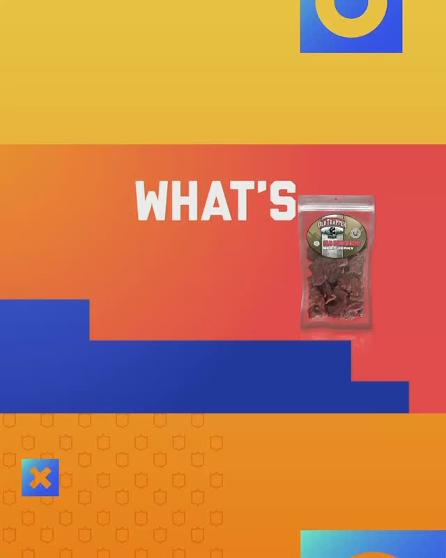 Instagram post by @jamieerdahl for Old Trapper Beef Jerky. Caption reads: What’s your beef? Silly question for @JamieErdahl.