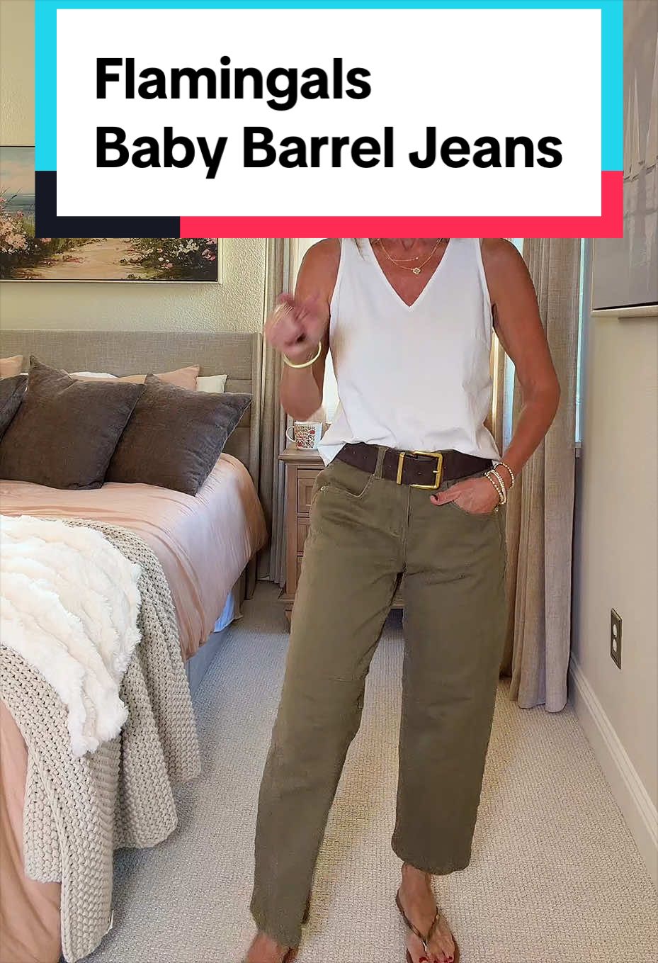 TikTok post by @laurie_stone for Flamingo Shop. Caption reads: [...] #fallstyle @Flamingals by Flamingo Shop.