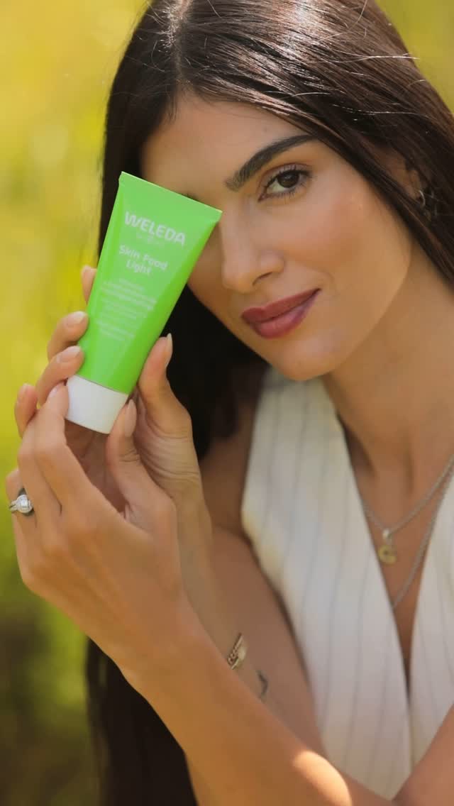 Instagram post by @andrea_kyriakou for Weleda. Caption reads: #AD Skin Food ✨ @weleda.cyprus 🍃 
#natural....