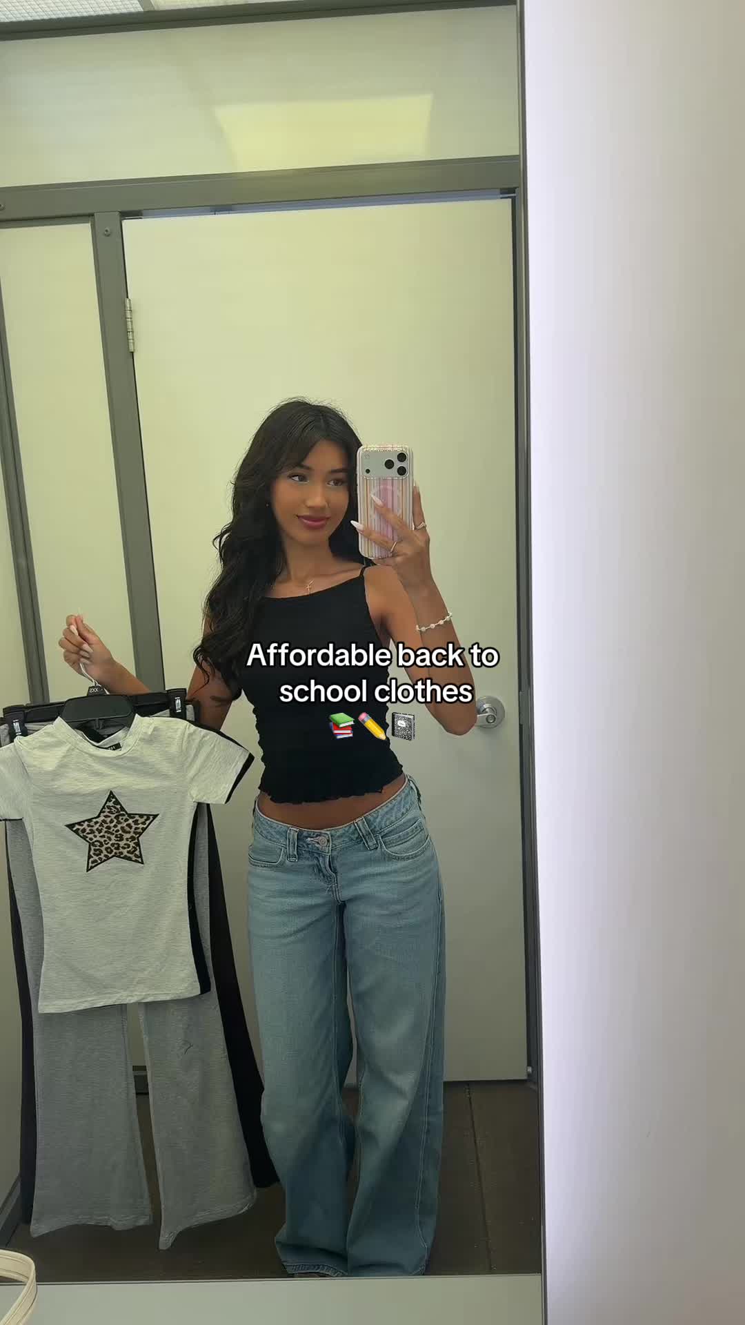 TikTok post by @leanortizz for Forever21. Caption reads: These make the perfect back to school outfits!....