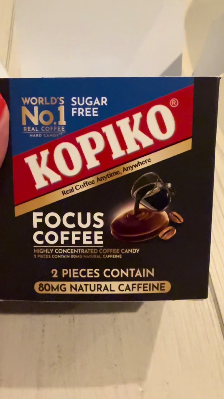 TikTok post by @rasmitakaf for Kopiko USA. Caption reads: Kopiko sugar free coffee candy🥰. I am addicted to....