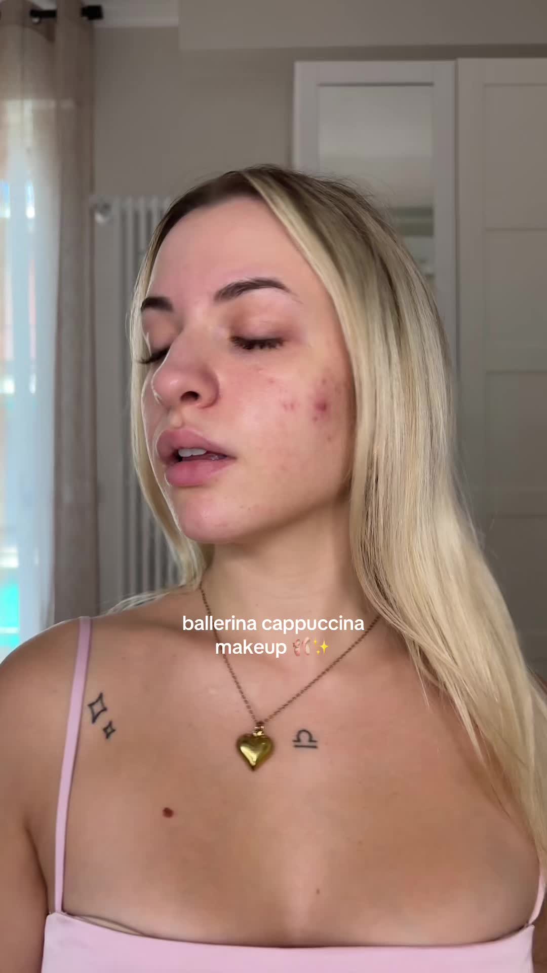 TikTok post by @indiabiba for Too Faced. Caption reads: ballerina cappuccina makeup full face con @Too....