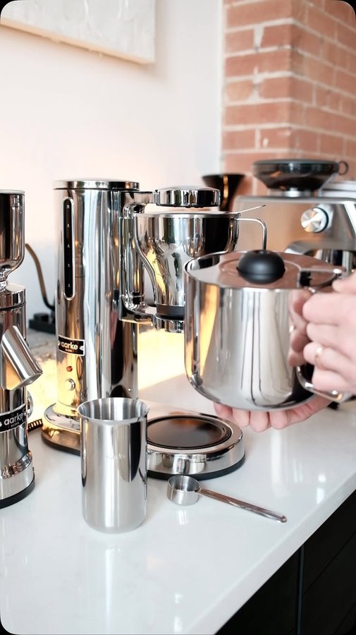 Instagram post by @jerney for aarke. Caption reads: Audio on for this one @aarke drip coffee maker....