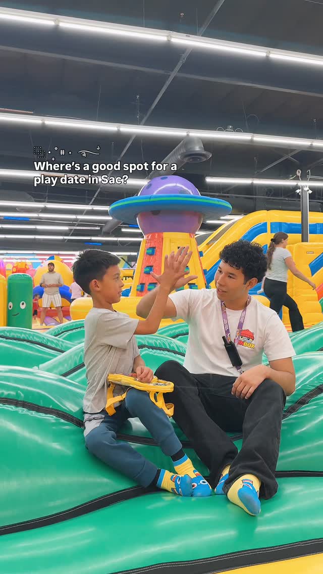 Instagram post by @bayarea.moms for Funbox. Caption reads: ✨ Why we LOVE FunBox Sacramento for playdates! ✨....