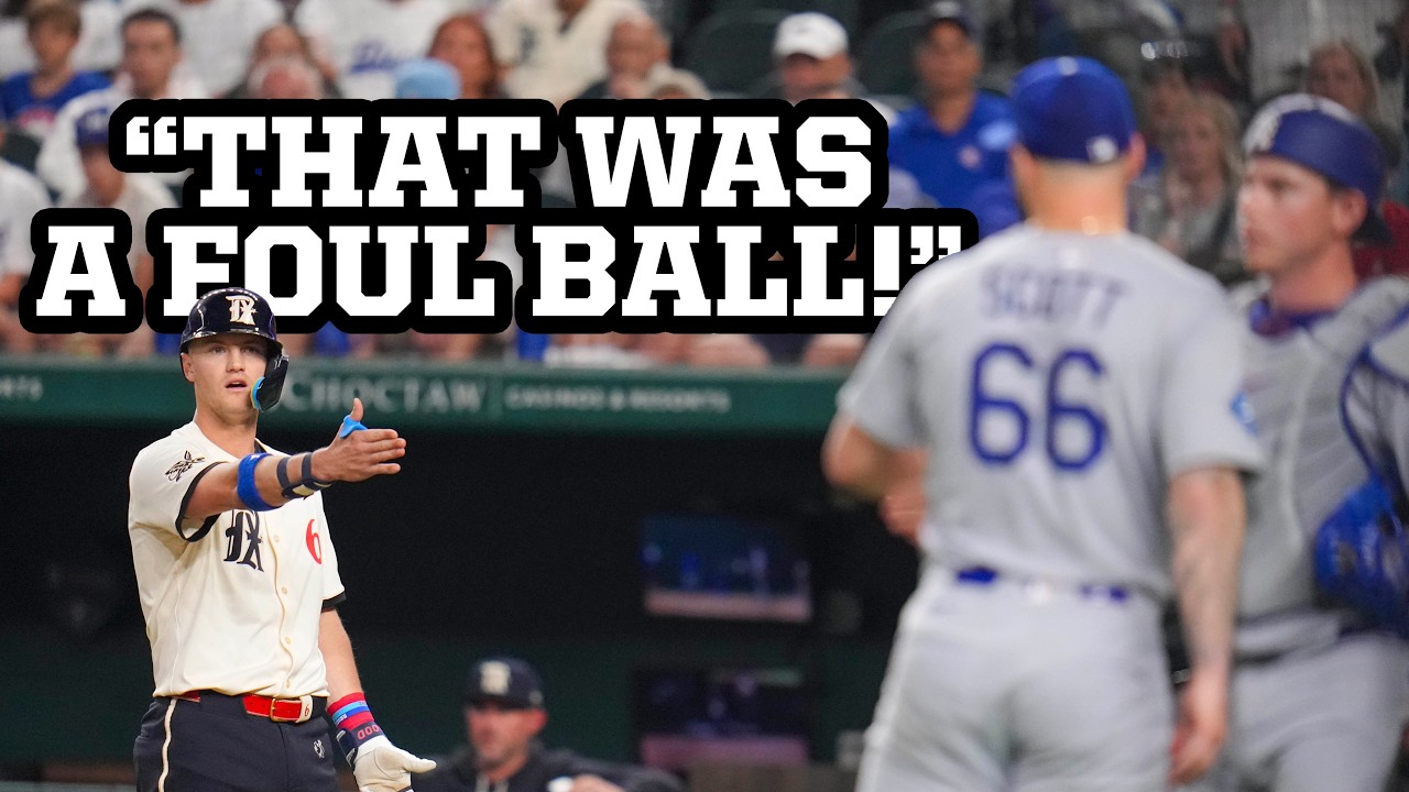 YouTube post by @JomboyMedia for Corona USA. Caption reads: Josh Jung stopped running because the ball was....