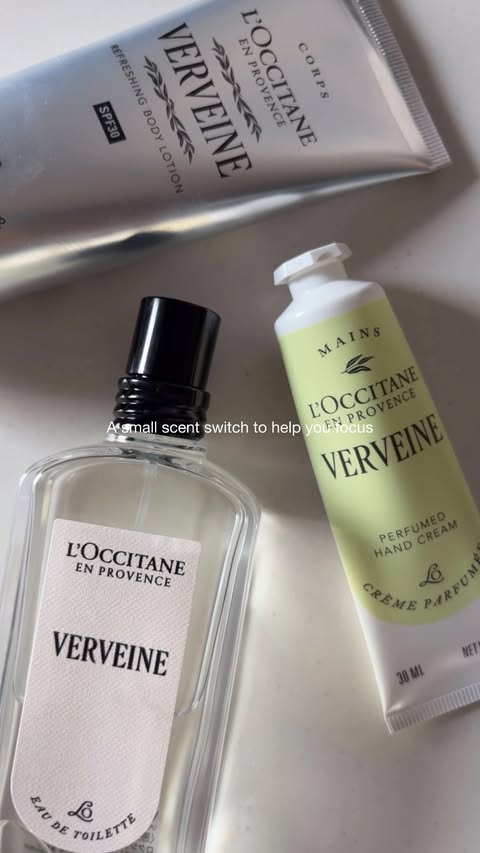 Instagram post by @__saku21 for L'OCCITANE en Provence. Caption reads: @loccitane L'OCCITANE EN PROVENCE VERVEINE ・EAU DE....
