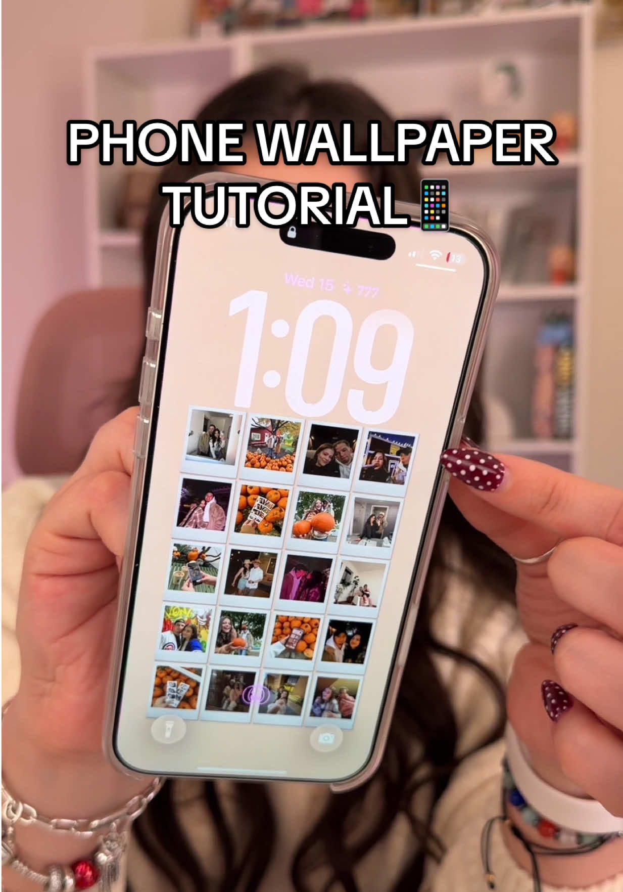 TikTok post by @heillyraices for Canva. Caption reads: i redid my iphone wallpaper tutorial📱✨🙂‍↕️💞 i....