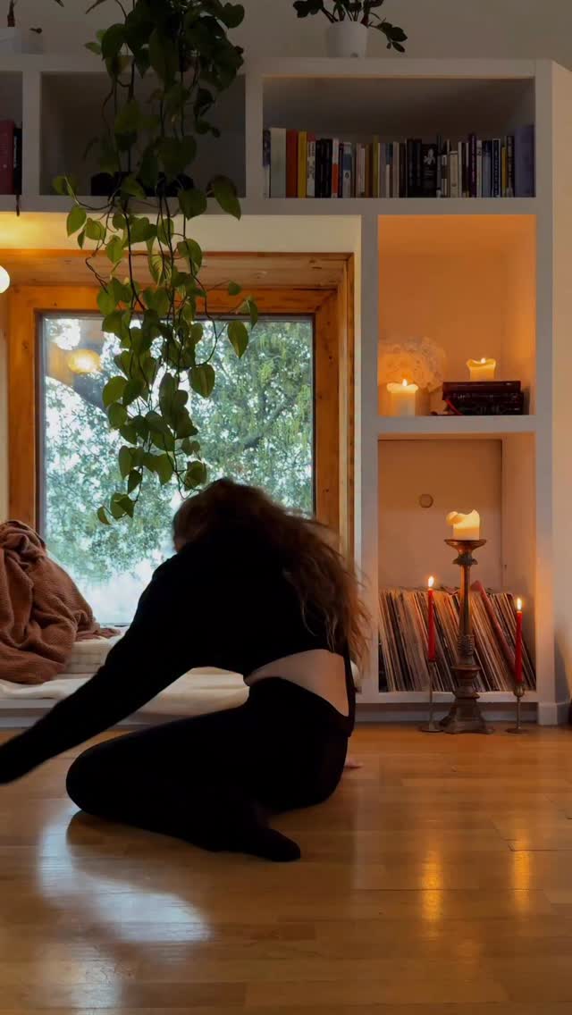 Instagram post by @alliemichellel for Alo Yoga. Caption reads: I asked the river if she fears the day 
she will....