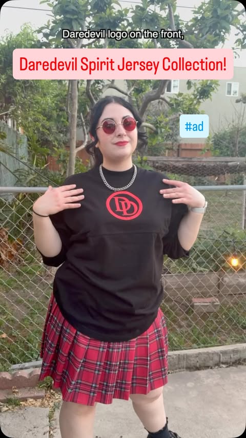 Instagram post by @missjessparker for Spirit Jersey. Caption reads: [...] for some new Daredevil merch, @spiritjersey....