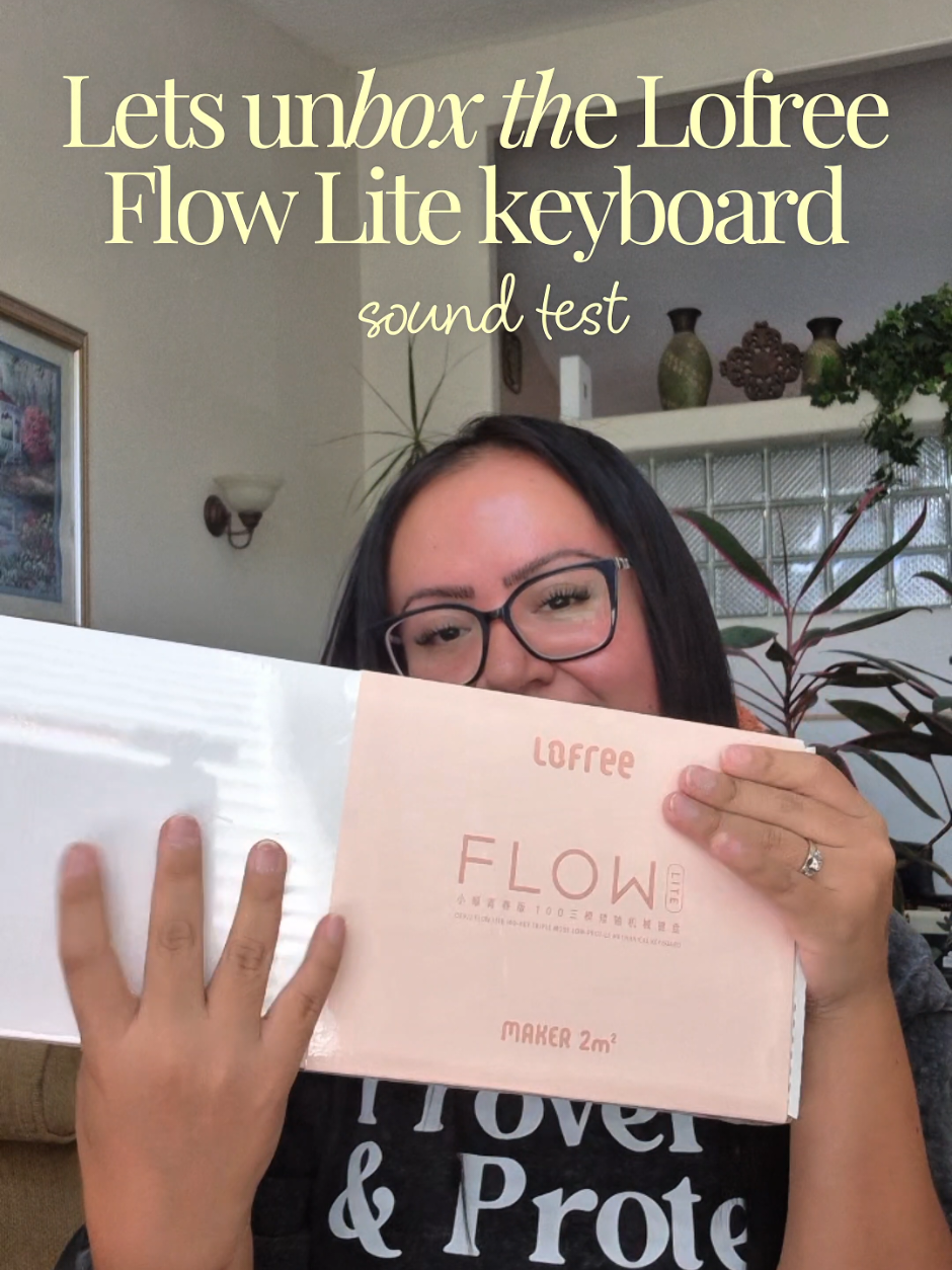 TikTok post by @momlifeunmuted for Lofree. Caption reads: [...] desk✨ vibe, you need to see this one.....