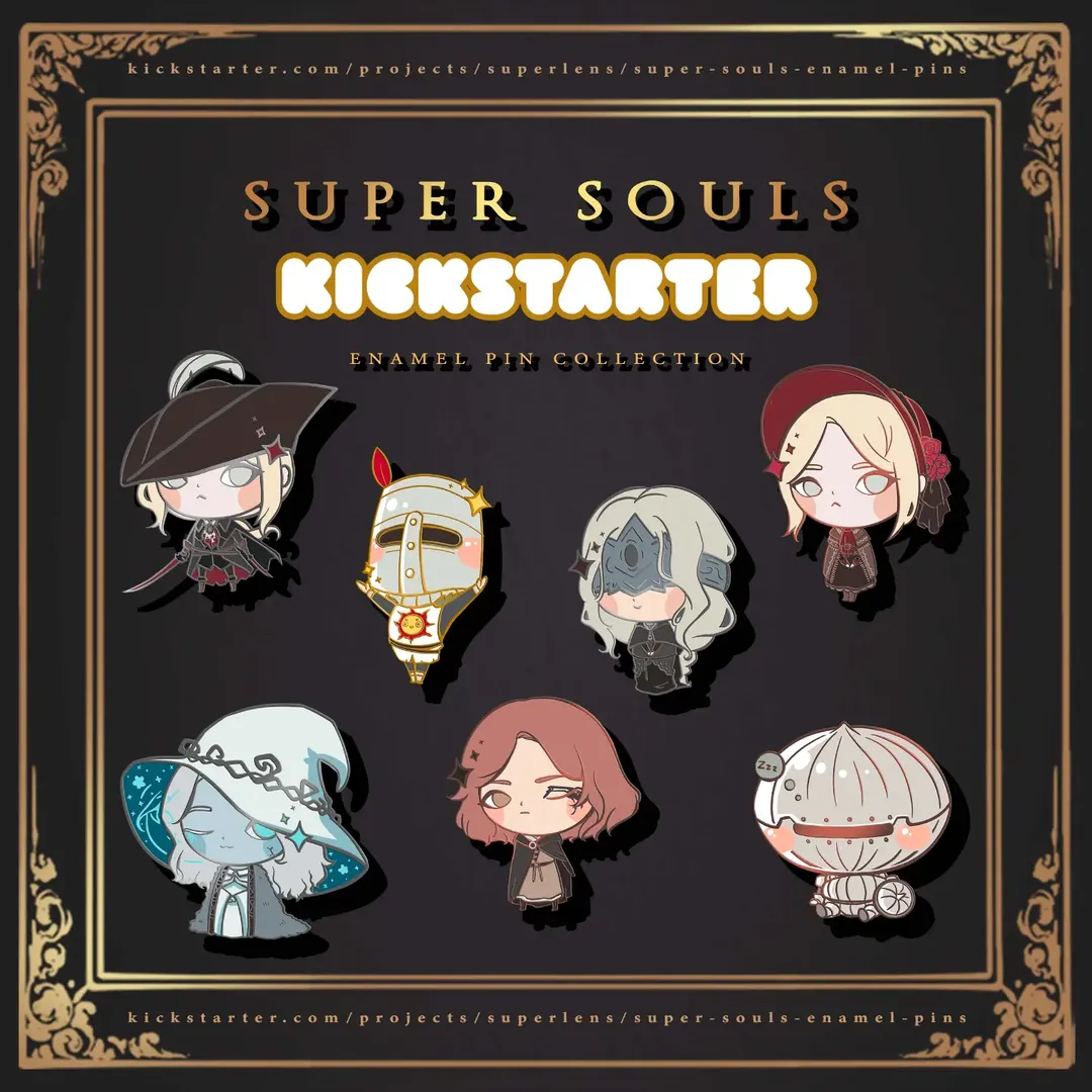 Instagram post by @superlensart for Kickstarter. Caption reads: SUPER SOULS KICKSTARTER IS GOING LIVE! Check out....