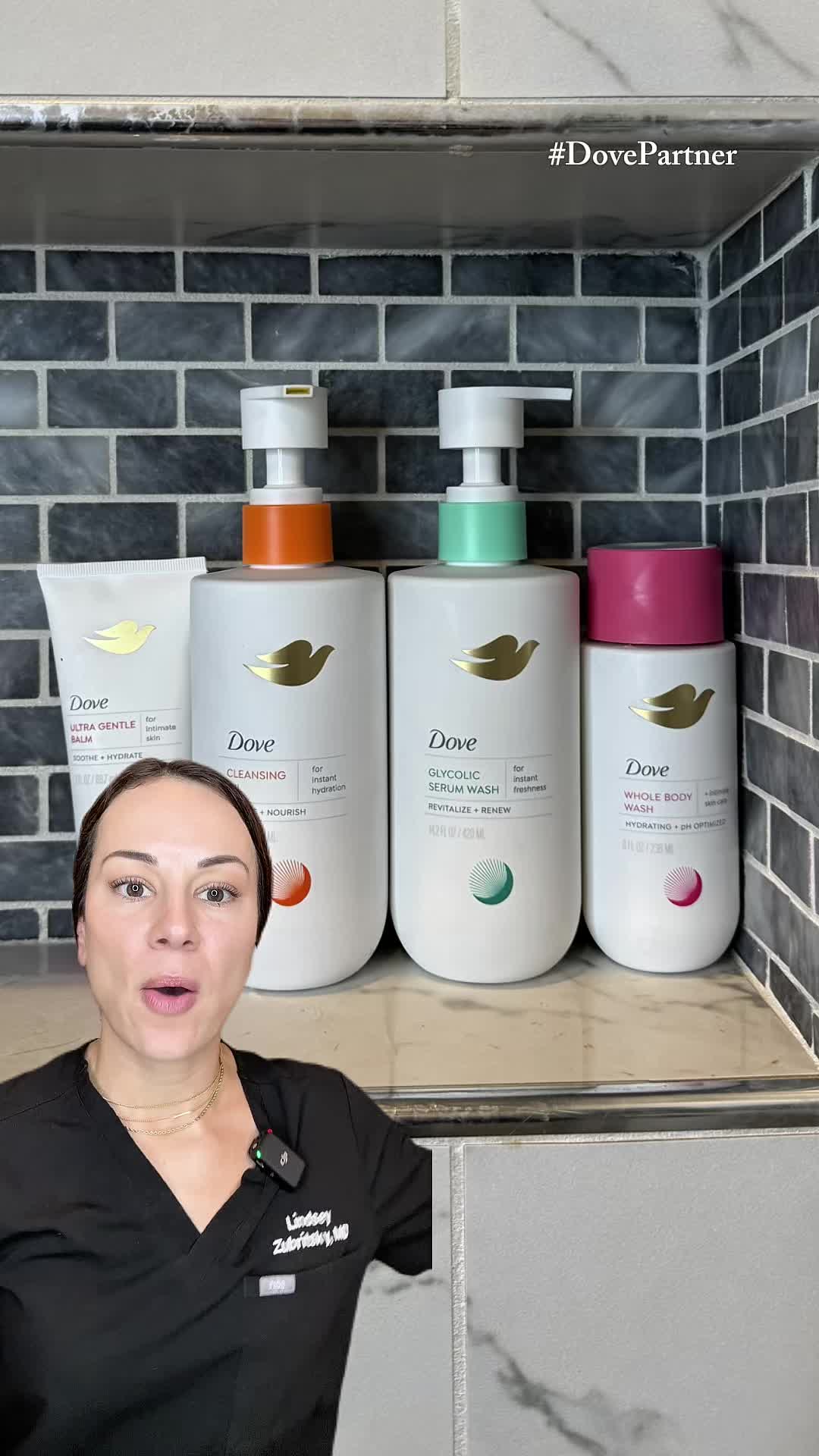 TikTok post by @dermguru for Amazon. Caption reads: #DovePartner Menopause brings real changes to our....