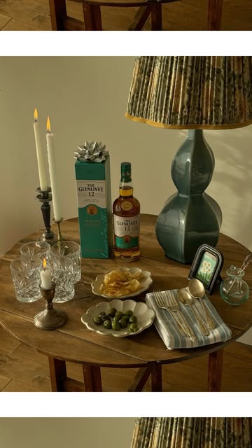 Instagram post by @tiffwang_ for The Glenlivet. Caption reads: Game night 🤝 @TheGlenlivet_US Tartan Tinis....