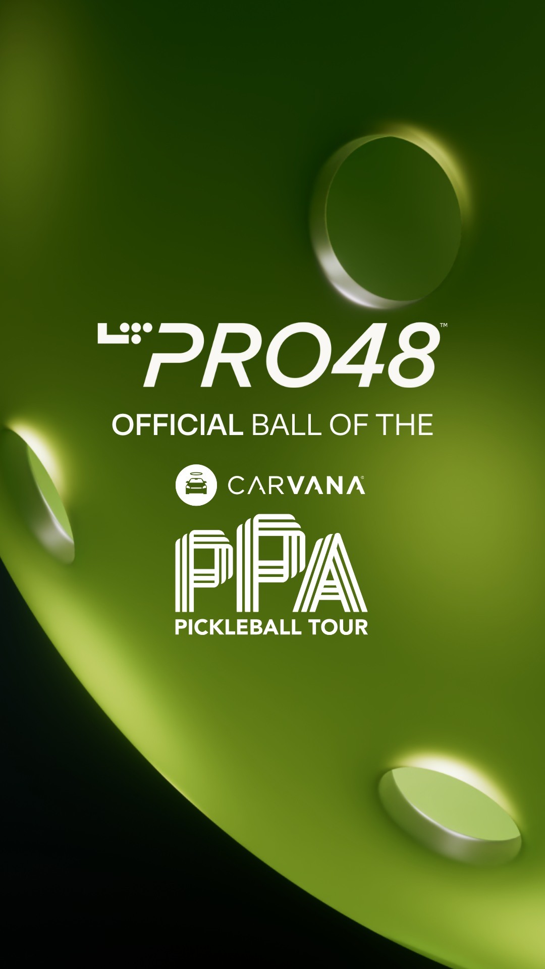 Instagram post by @pickleballdotcom for Life Time. Caption reads: BIG NEWS: The LT Pro 48 is now the official ball....