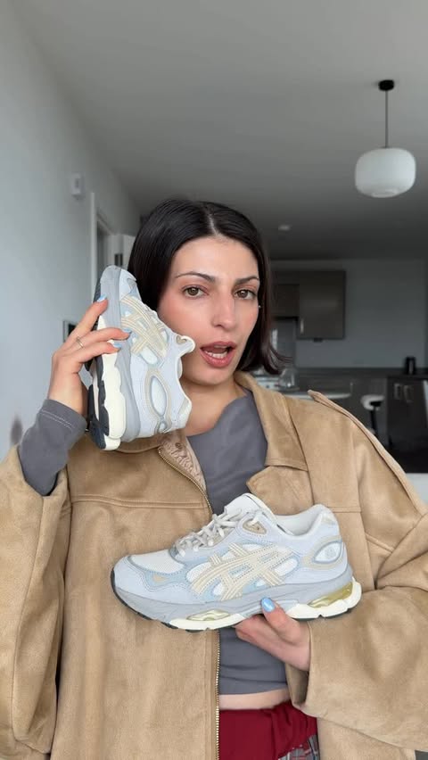 Instagram post by @silvanaruiu for Office Shoes. Caption reads: New ASICS⭐️ @officeshoes @asics_sportstyle ad.