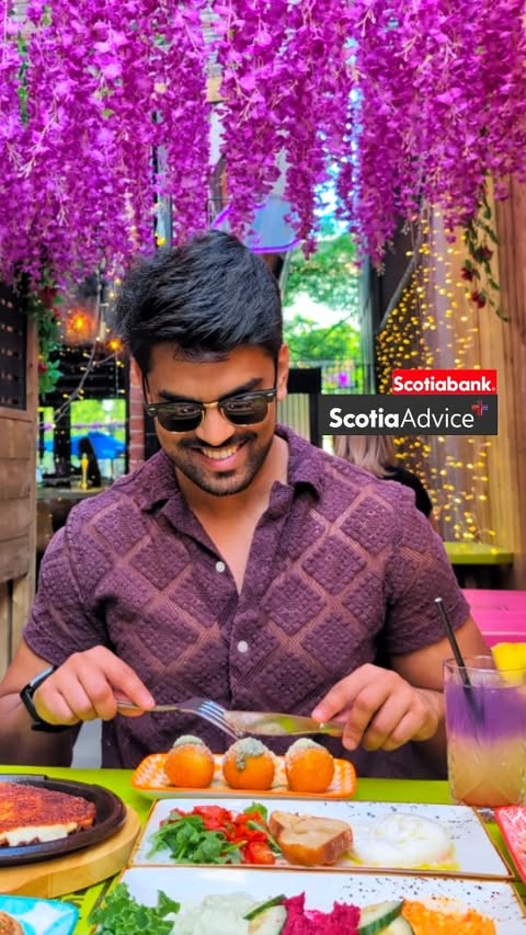 Instagram post by @foodie_dinks for Scotiabank. Caption reads: [...] my next culinary trip to planning it,....