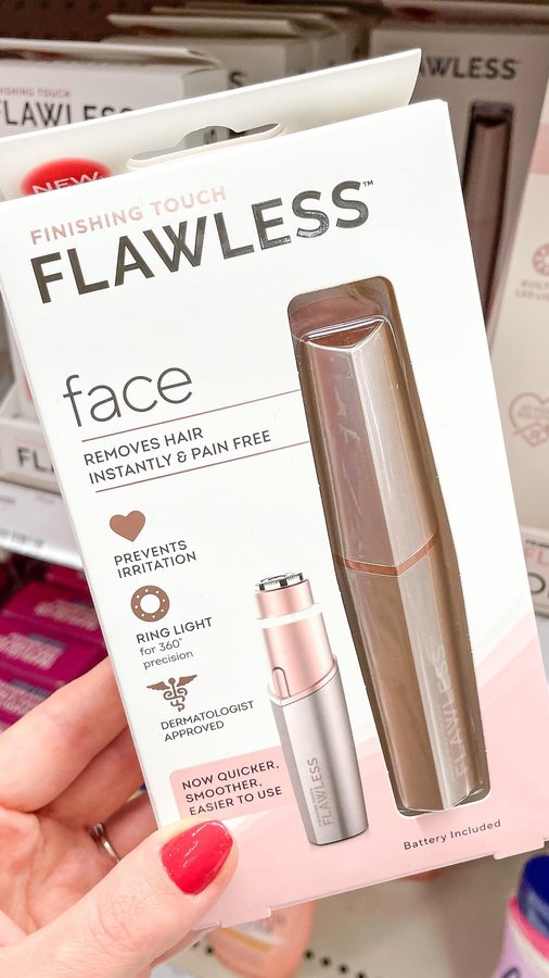Instagram post by @targettakesmypaycheck for Finishing Touch Flawless. Caption reads: (#AD) I've partnered with @flawlessbeauty for this....