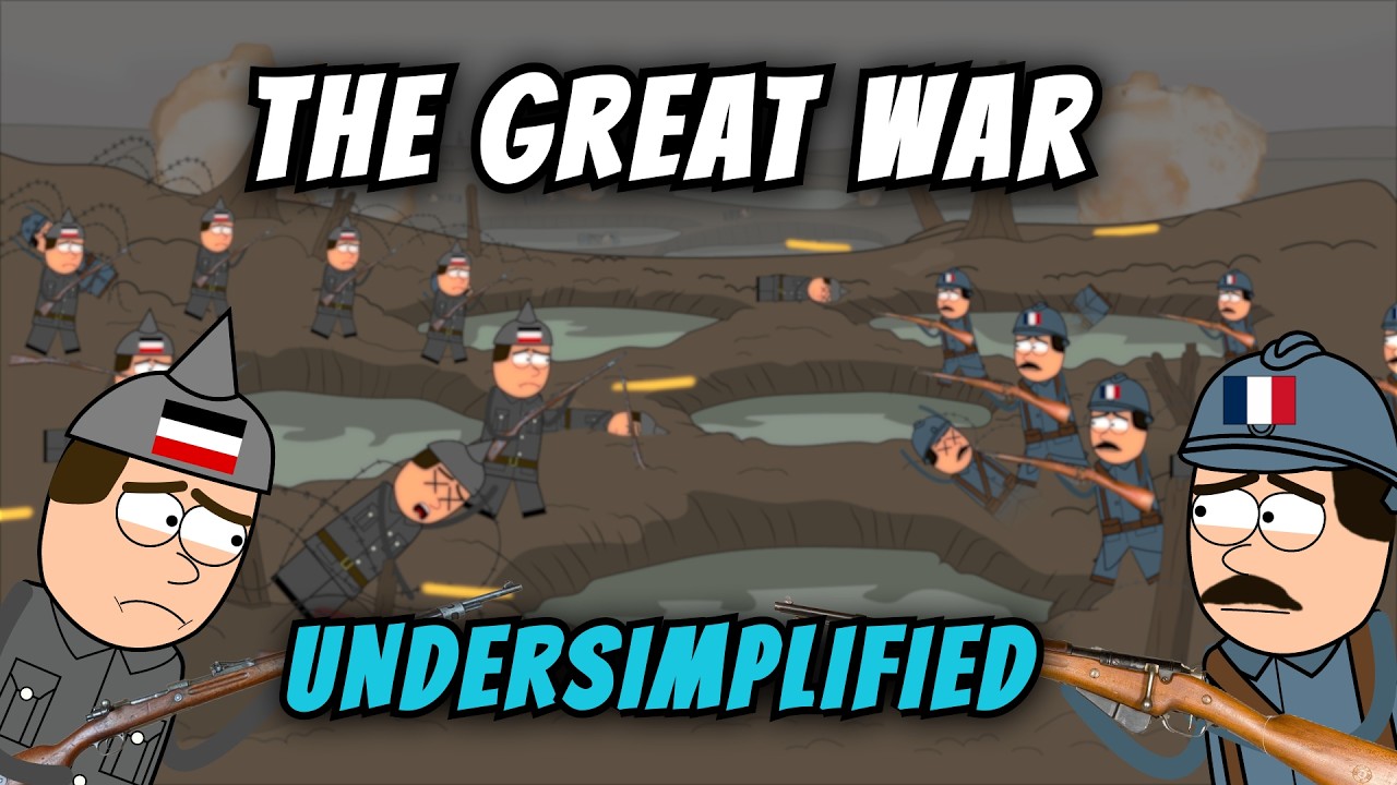 YouTube post by @ThingsICareAbout for youtooz. Caption reads: WW1 Undersimplified - 1914 to 1915.