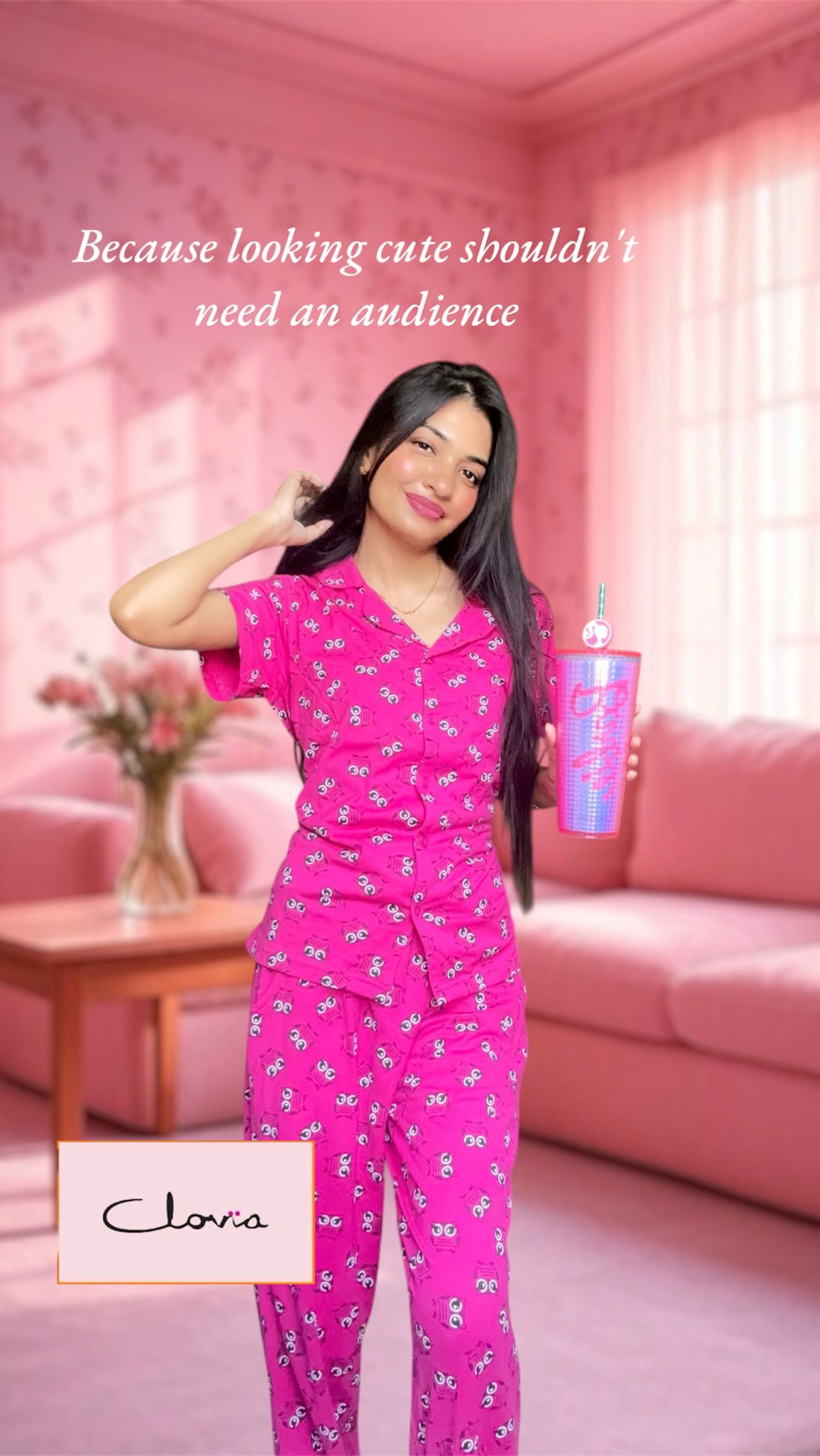 Instagram post by @bengali_belle for Clovia. Caption reads: ✨ Nightwear so good, you’ll want to wear it all....