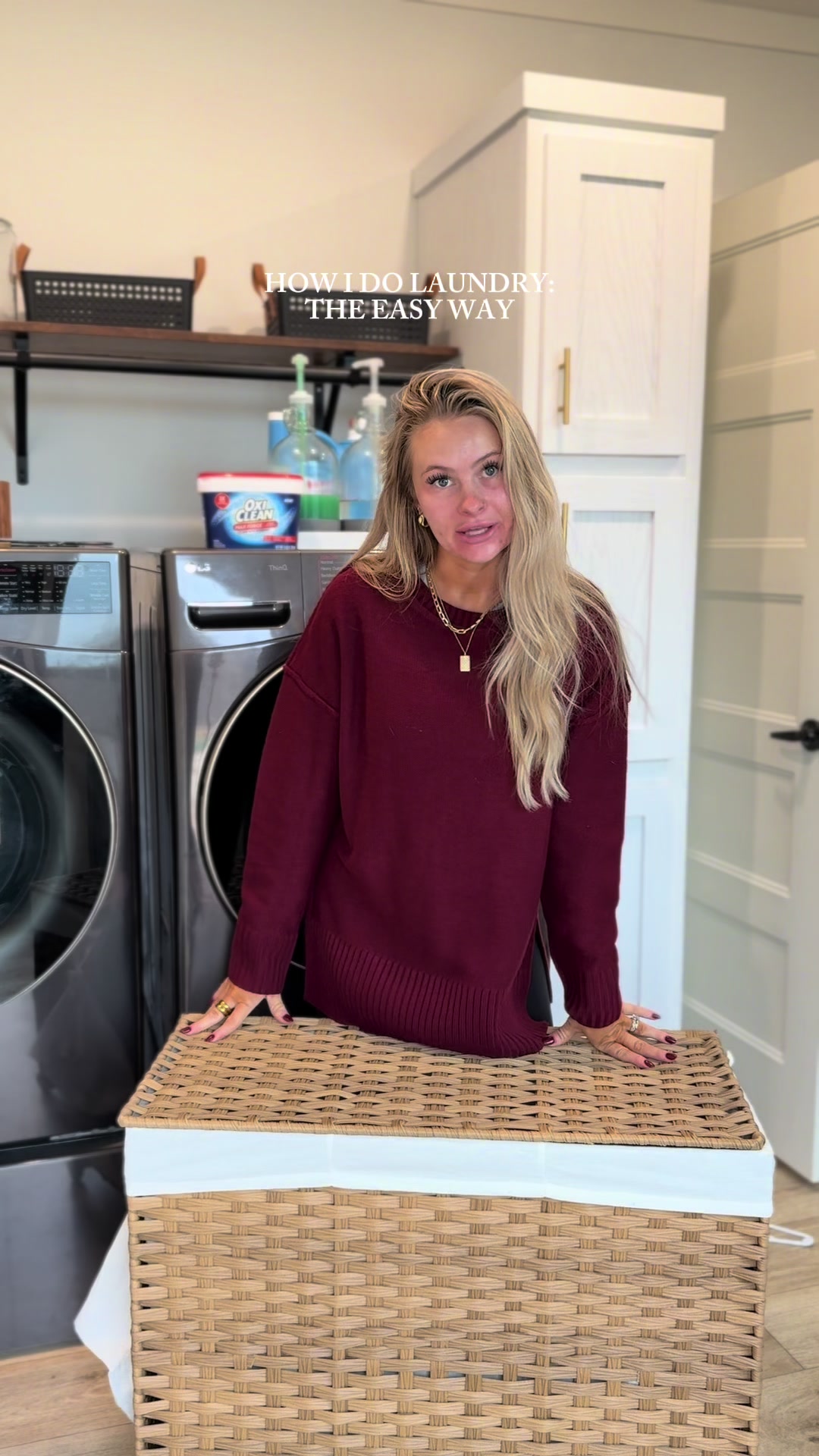 TikTok post by @kylieapitts for LTK. Caption reads: Doing laundry the easy way (because toddler life....