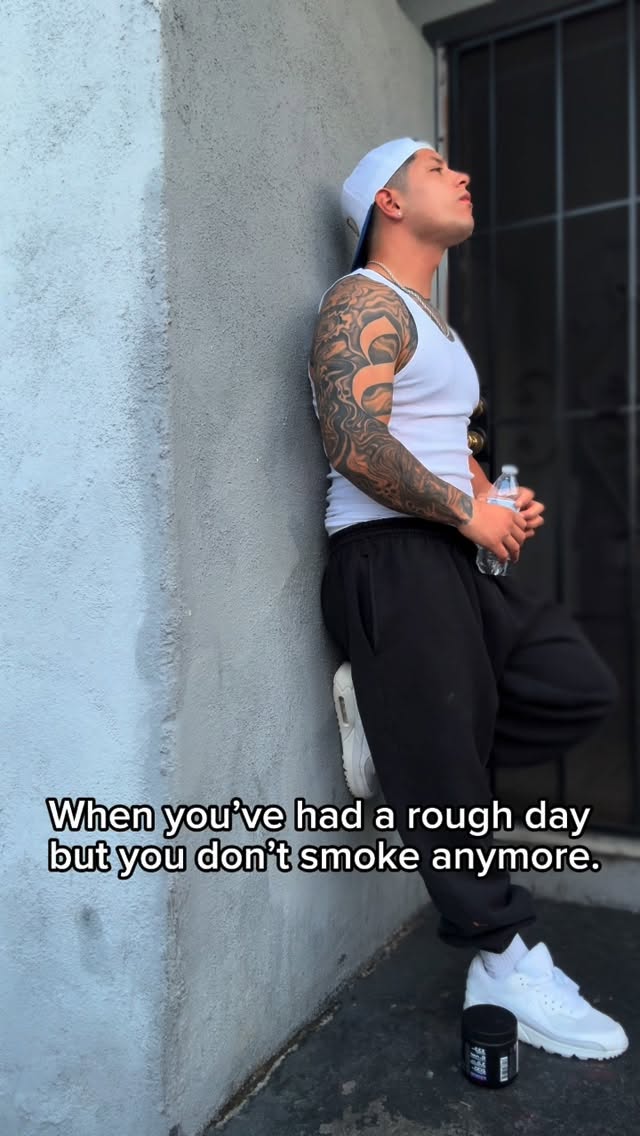 Instagram post by @hollywoods.best for Bucked Up. Caption reads: When you’ve had a rough day but you don’t smoke....