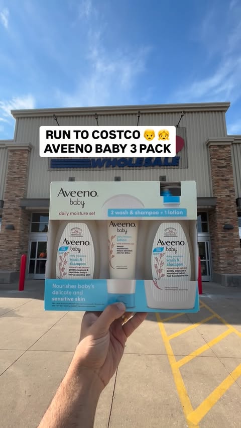 Instagram post by @costcofam4u for Aveeno. Caption reads: [...] Baby Care Find at Costco! Item 1861502 –....