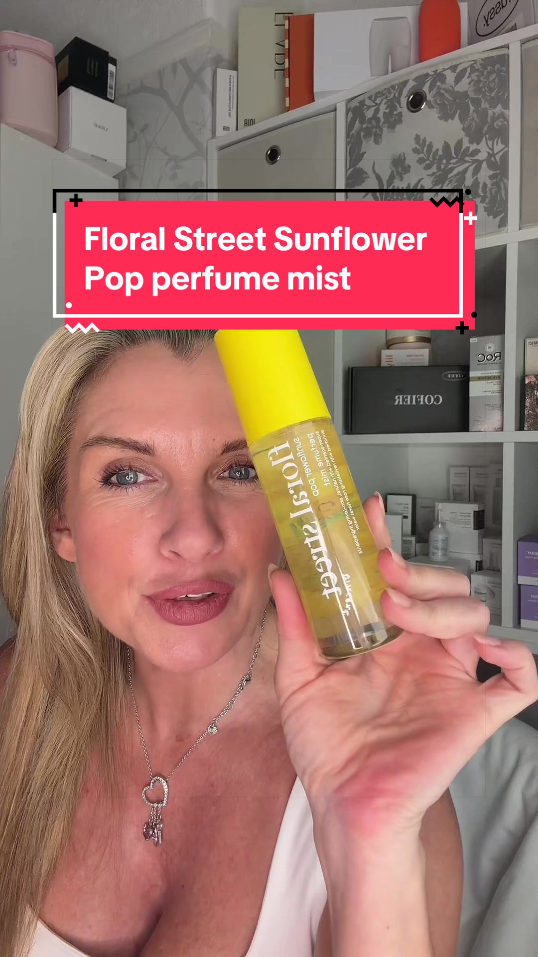 TikTok post by @nikks381 for Floral Street. Caption reads: Sunflower pop perfume mist from @floralstreet_....