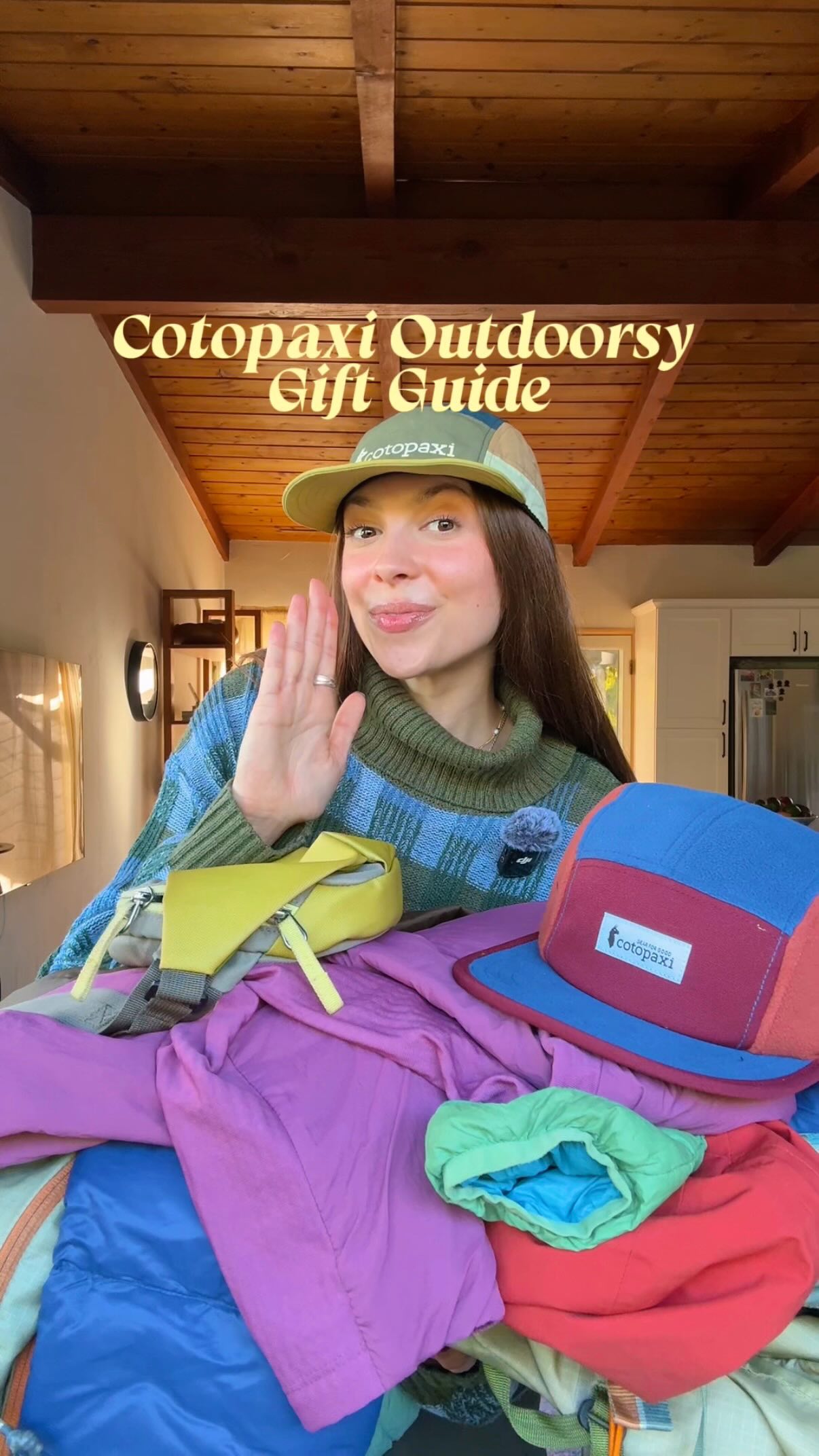 Instagram post by @sophiaxverde for Cotopaxi. Caption reads: [...] gear + apparel essentials 🦙🥾🎒 @cotopaxi....