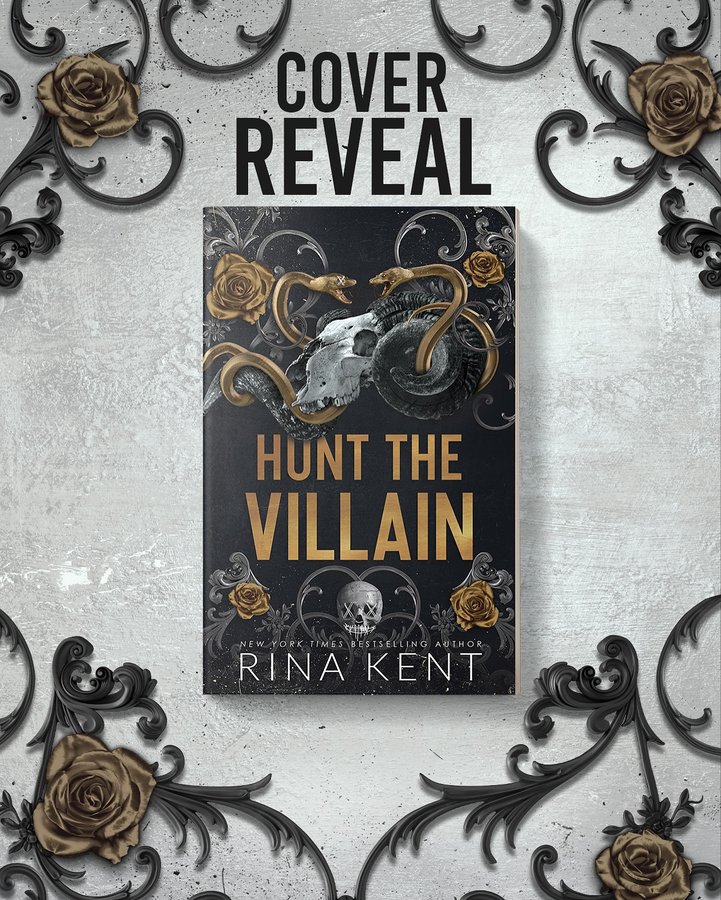 Instagram post by @evermorebooksuk for Bloom Books. Caption reads: 🖤 Hunt the Villain’s Cover & Blurb Reveal....