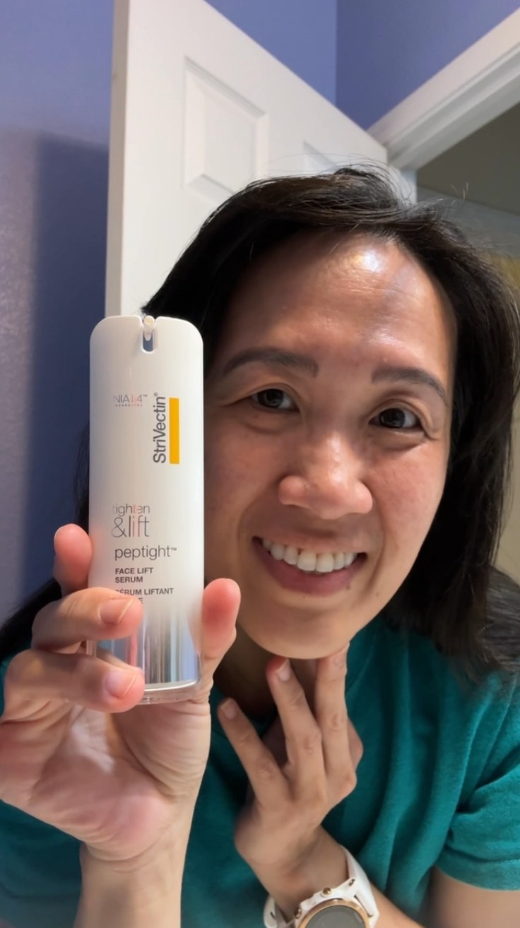 Instagram post by @belleinsquares for StriVectin. Caption reads: Strivectin tighten and lift peptight, a face lift....