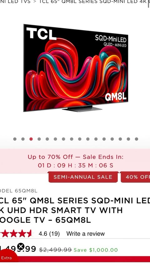 Instagram post by @rachna.panday for TCL USA. Caption reads: Prime Day is almost over, but this deal is still....