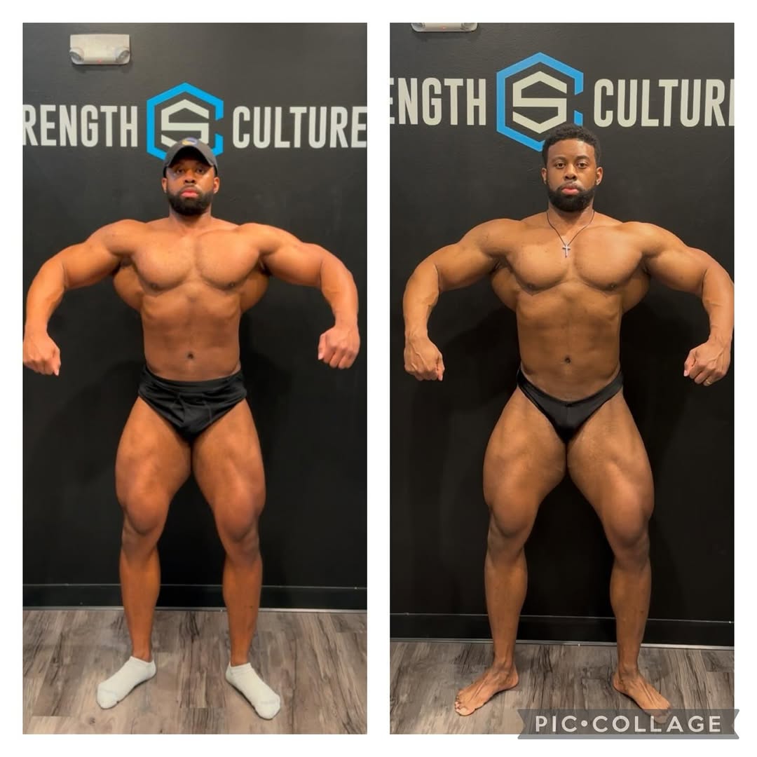 Instagram post by @relentless_attitude for ENHANCED Labs. Caption reads: [...] @storm_ifbbpro Sponsored:....