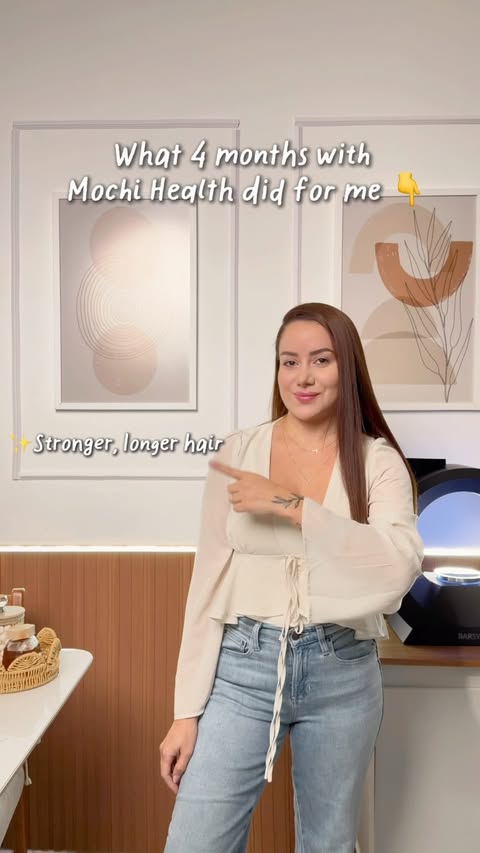 Instagram post by @ericaamarks for Mochi Health. Caption reads: [...] and feeling like myself again. Mochi Health....