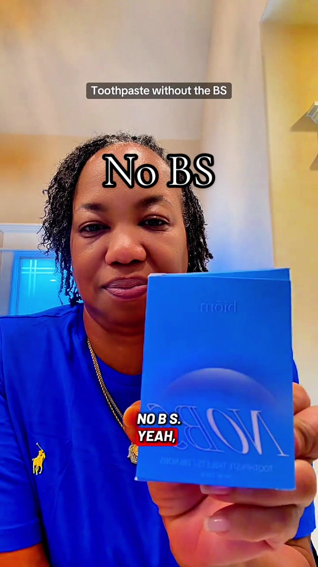 TikTok post by @kedamoe for No BS Toothpaste. Caption reads: ✨ @nobstoothpaste (No Bad Stuff) Toothpaste....
