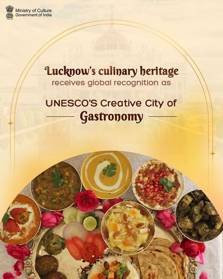 Instagram post by @drs.jaishankar for UNESCO. Caption reads: Pleased at the designation of Lucknow as a @unesco....
