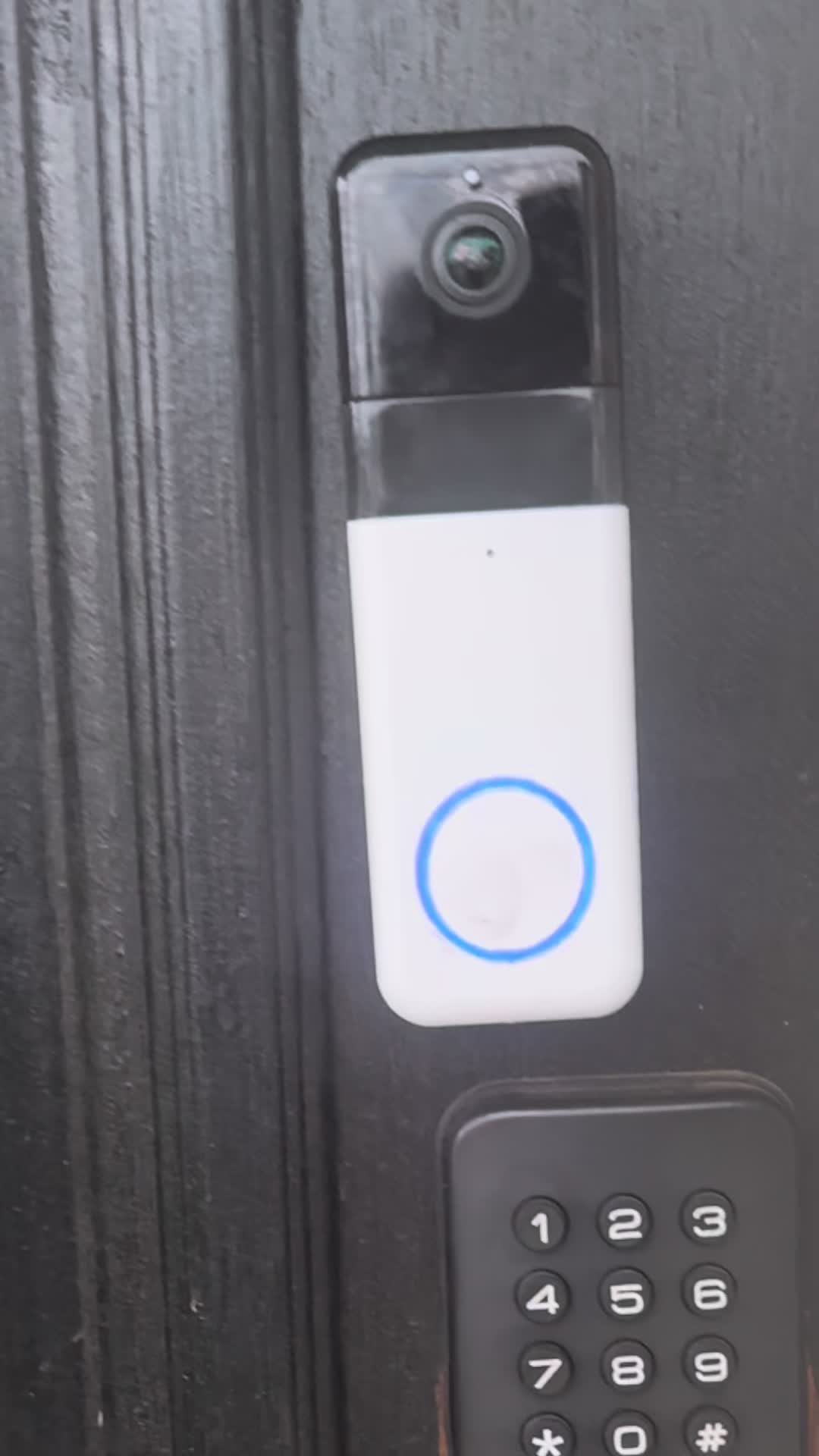 TikTok post by @krissy_creates for Wyze. Caption reads: @Wyze doorbell camera just increased my sense....