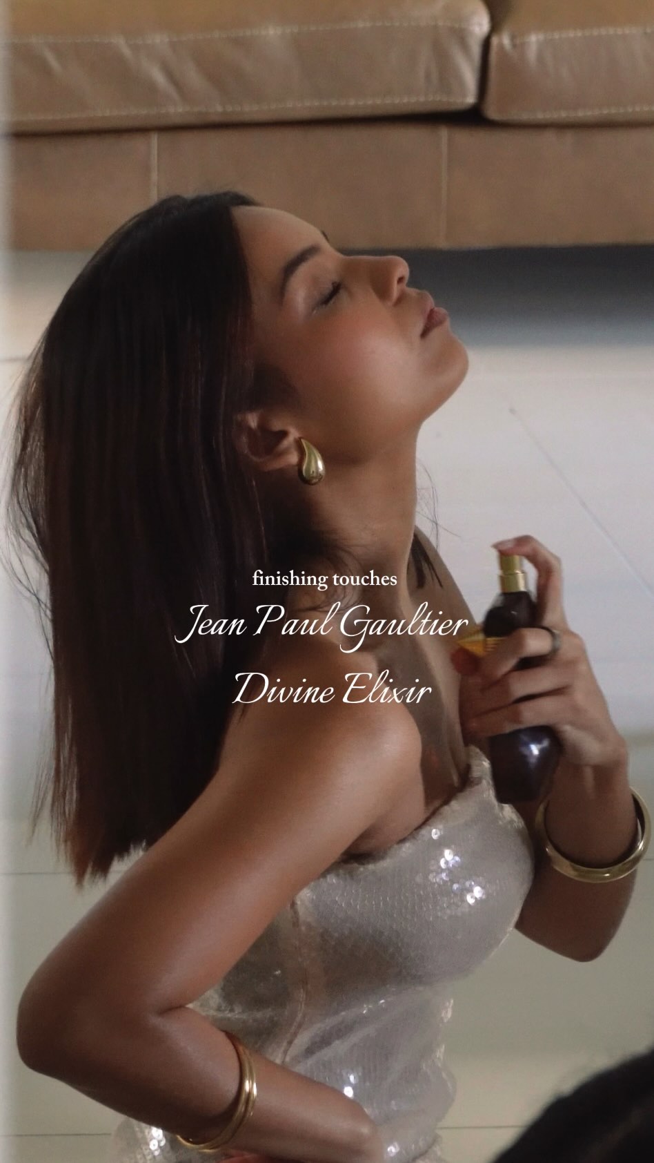 Instagram post by @taqiyaisaacs for Edgars. Caption reads: [...] Gaultier Divine Elixir. #GaultierDivine....