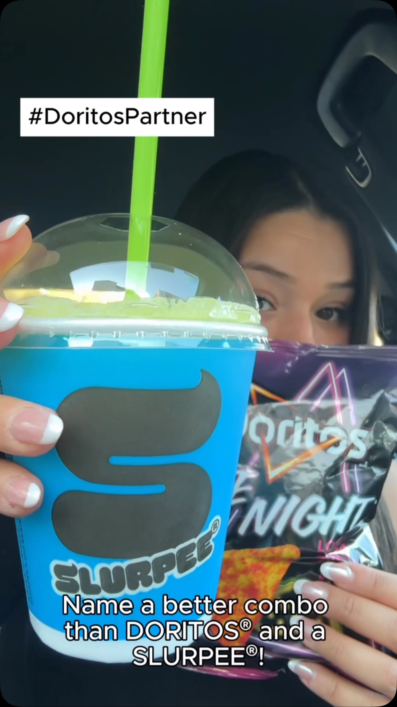 Instagram post by @theangelfoodie25 for 7-Eleven. Caption reads: #DoritosPartner #ad DORITOS® and a SLURPEE® are....