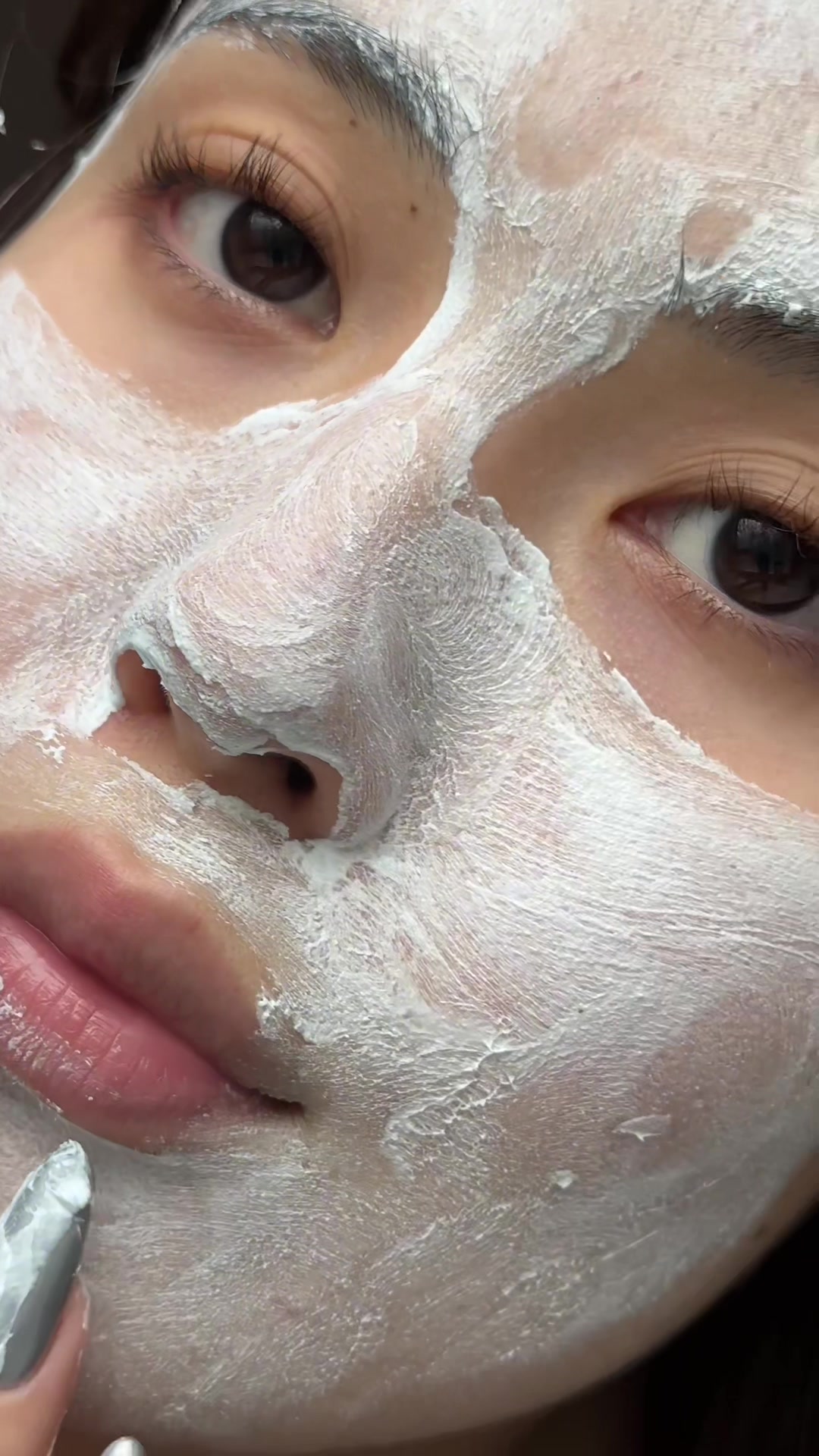 TikTok post by @marziis_ for DRMTLGY. Caption reads: The scrub that saves my nose from blackheads ••••....