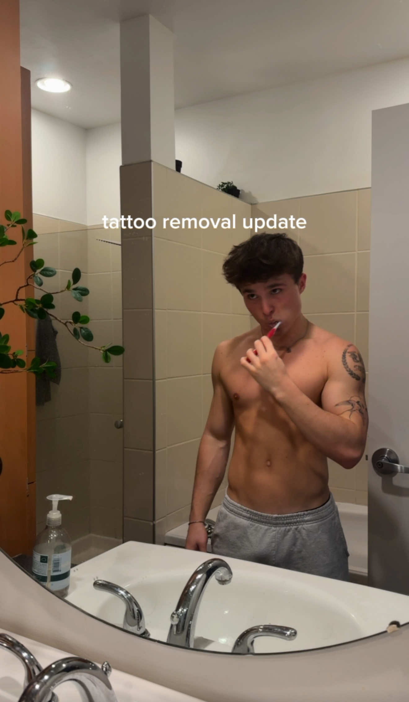 TikTok post by @griffinandspencer for Removery. Caption reads: 4th session complete @Removery Laser Tattoo....