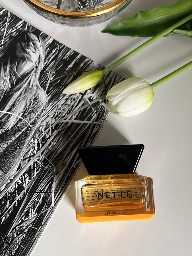 Instagram post by @my_vanity_treasures for Nette. Caption reads: [...]  Lemon Puff Eau de Parfum by Nette....