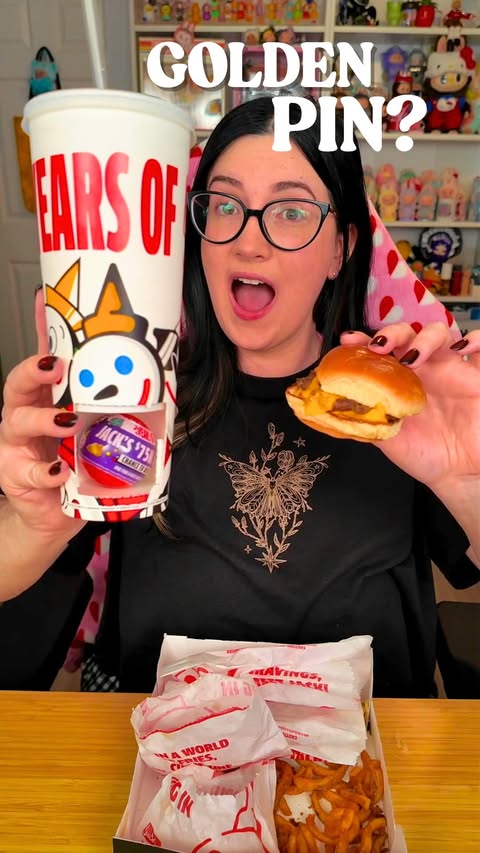 Instagram post by @sheebitv for Jack in the Box. Caption reads: [...] pin chase! 😋 thank you @jackinthebox for....