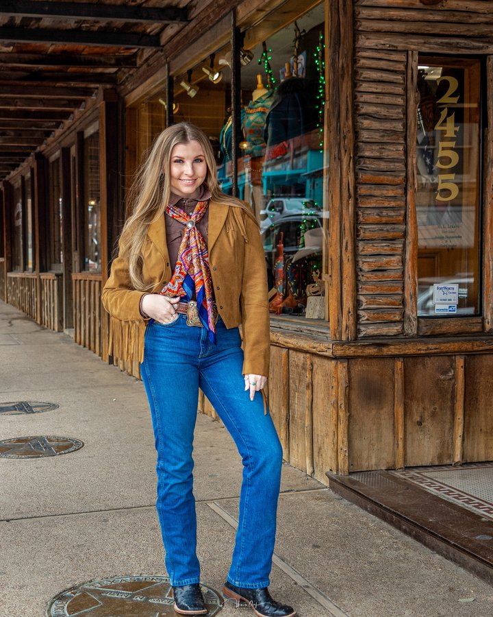 Instagram post by @haileyknudsen_ for Schaefer Outfitter. Caption reads: Great PR day in the @schaeferoutfitter store....