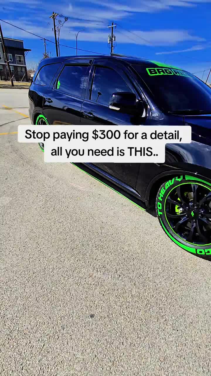TikTok post by @2heavyrt for Blackline Car Care. Caption reads: the EASIEST way to keep your car looking and....