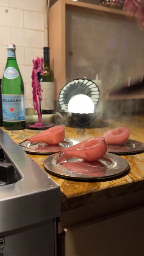 Instagram post by @pierceabernathy for Sanpellegrino. Caption reads: #SPPartner When dinner starts at 8 and ends when....