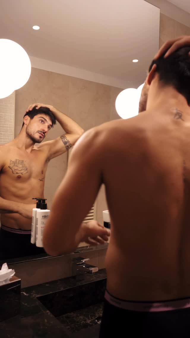 Instagram post by @lorenzospolverato_ for Yamamay. Caption reads: Daily routine con @yamamayofficial 
#yamamay....