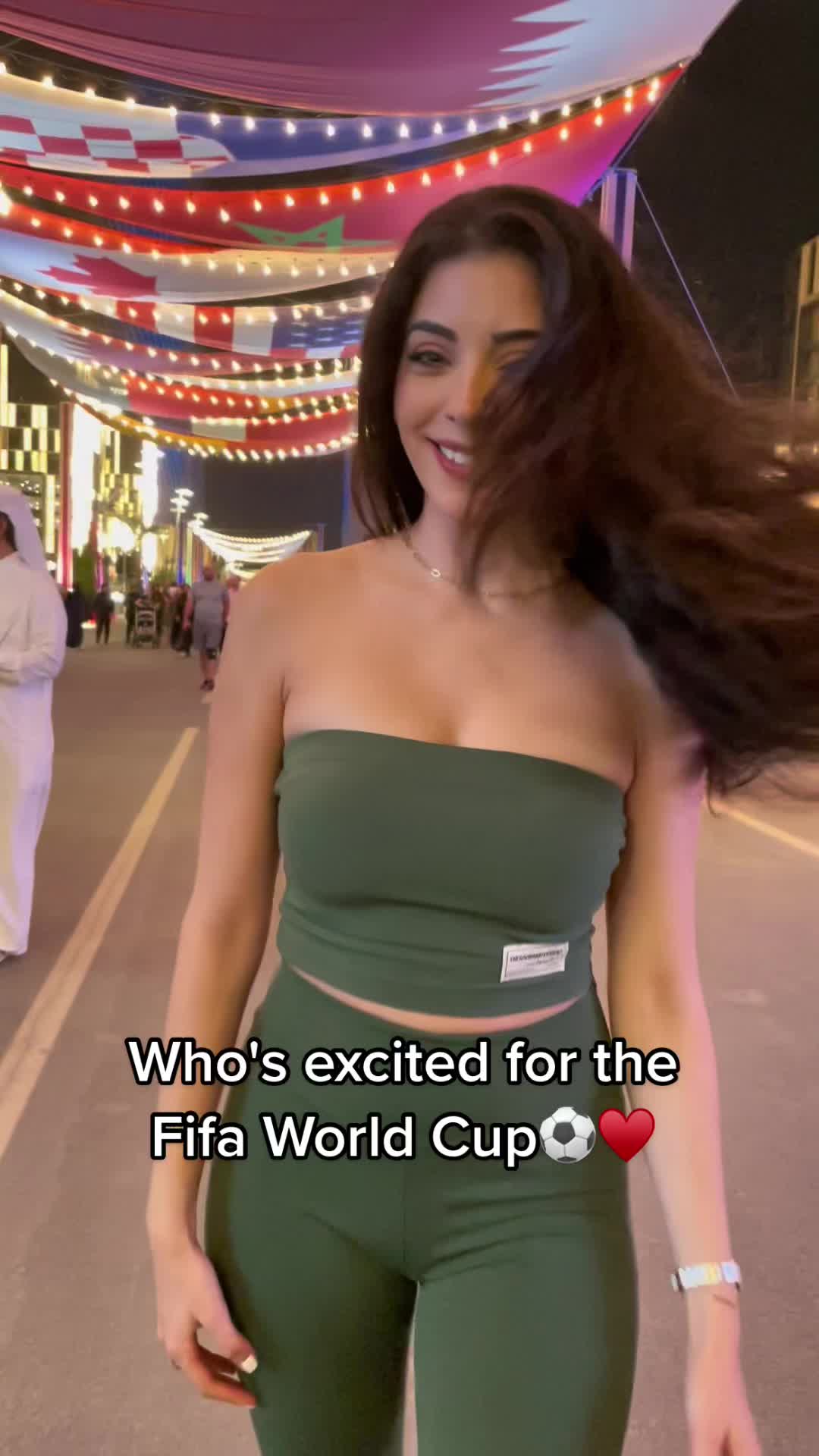 TikTok post by @vanessa.rabbat for The Giving Movement. Caption reads: Which country are you with?⚽️🙌🏾 Im ready to....