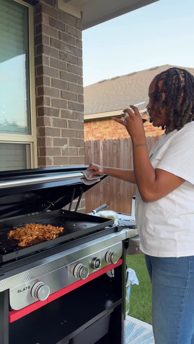 Instagram post by @dayandwhit for Weber Grills. Caption reads: Women can cook outside too 😂😂 thanks to....
