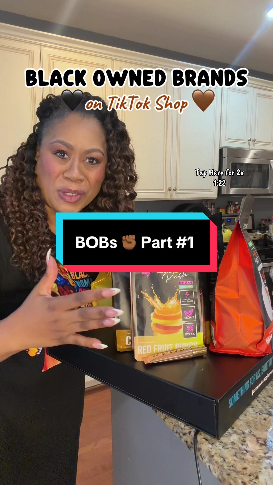 TikTok post by @plussizeandbossy for Just Move Supplements. Caption reads: [...] the good stuff never lasts long. @Just Move....