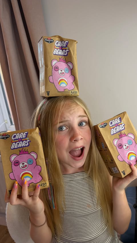 Instagram post by @bonnie.connelly9 for Zuru Toys. Caption reads: So much fun unboxing the @fugglers x @carebears....